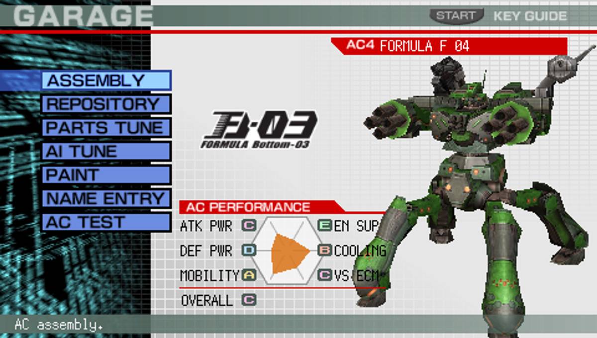 Armored Core: Formula Front - Extreme Battle ISO - PSP screenshot 5