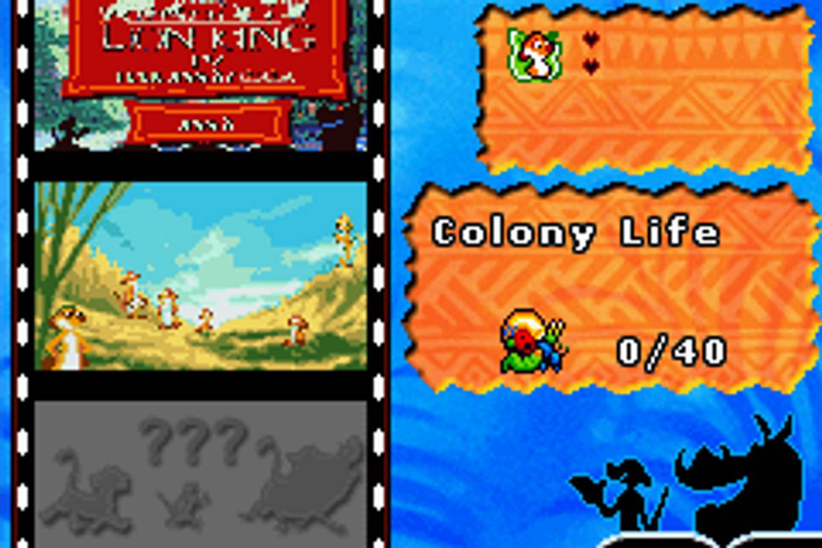 Disney's The Lion King 1 ½ ROM - GBA screenshot 3