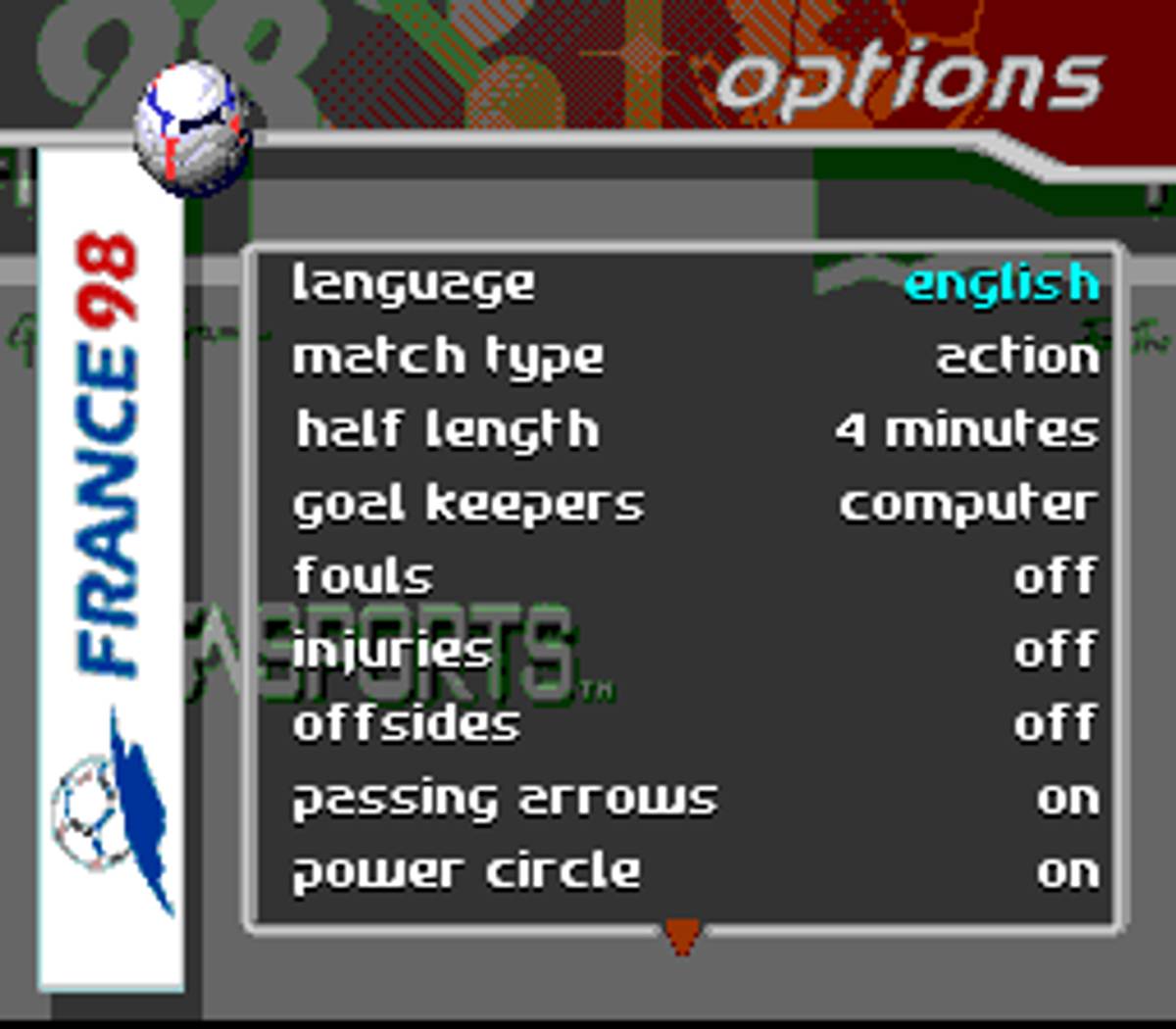 FIFA: Road to World Cup 98 ROM - SNES screenshot 3