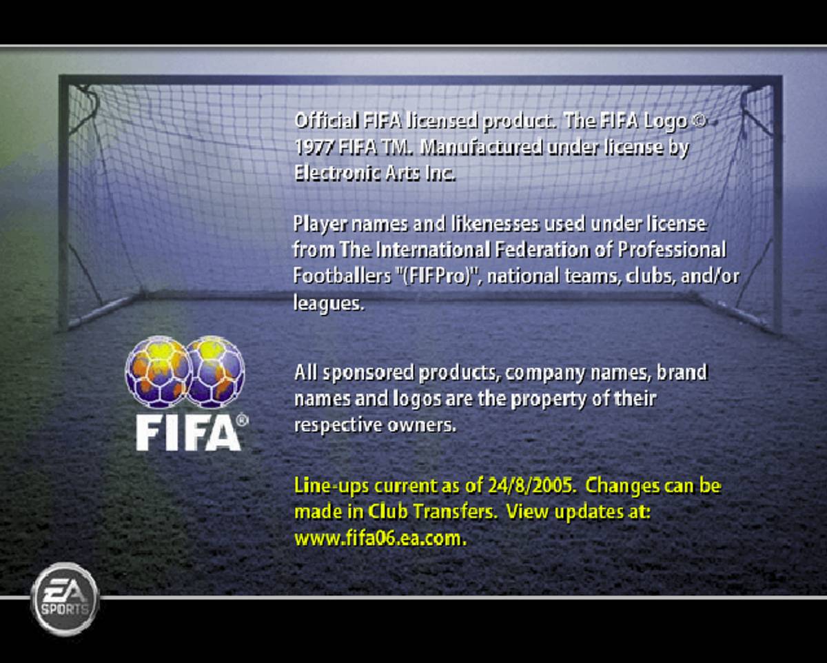 FIFA Soccer 06 ISO - PS2 screenshot 1