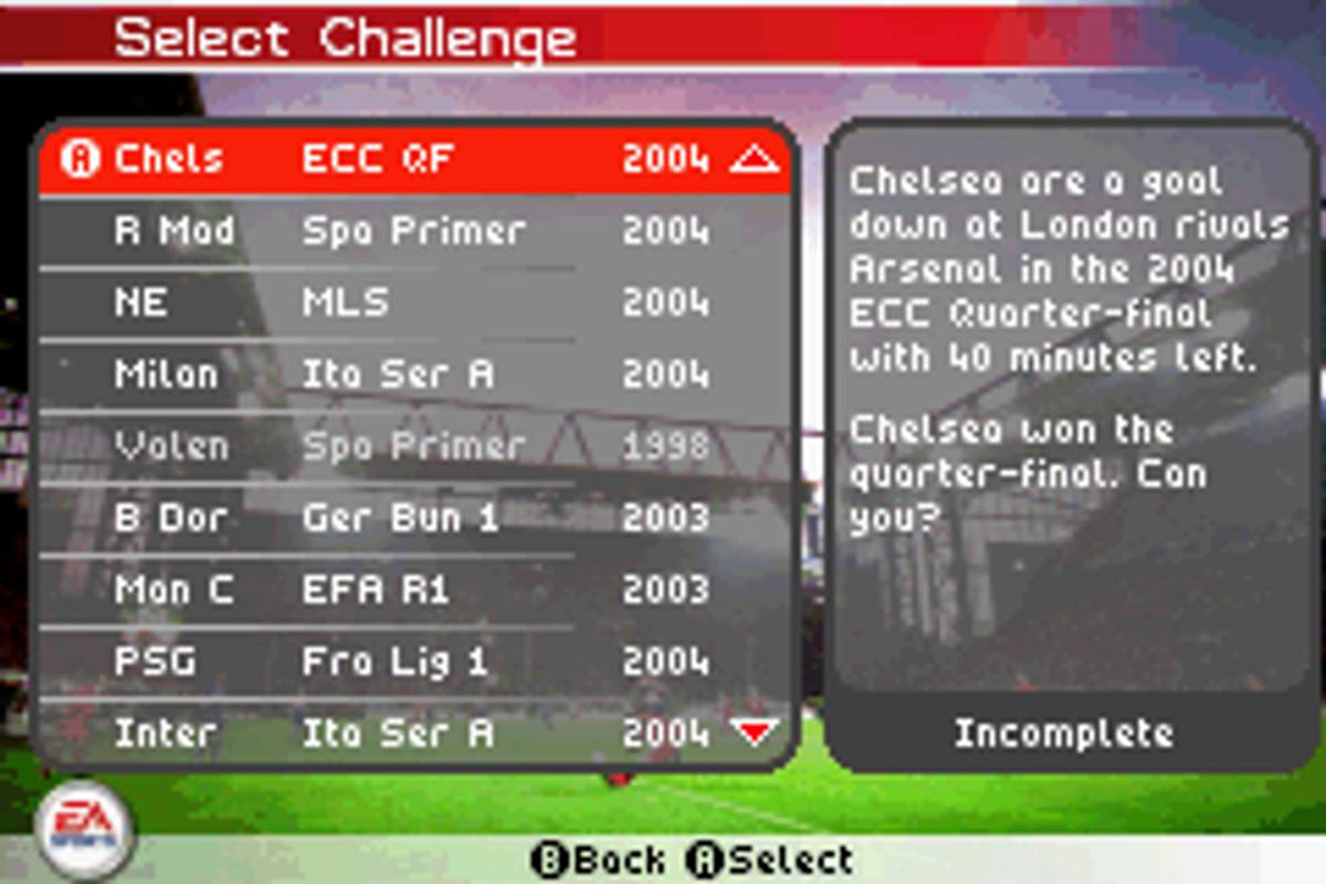 FIFA Soccer 2005 ROM - GBA screenshot 3