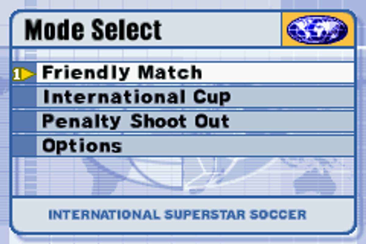International Superstar Soccer ROM - GBA screenshot 2