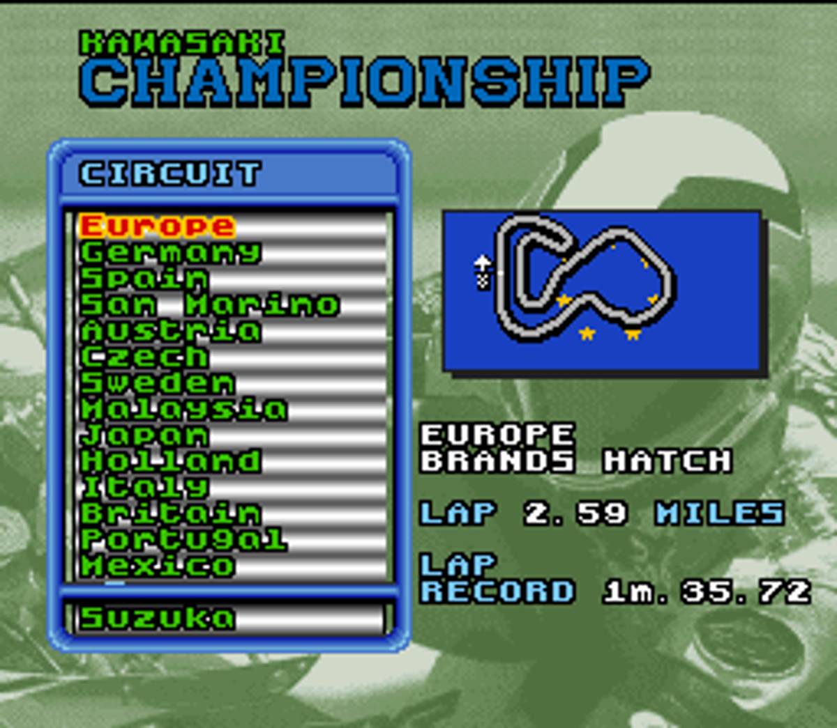 Kawasaki Superbike Challenge ROM - SNES screenshot 3