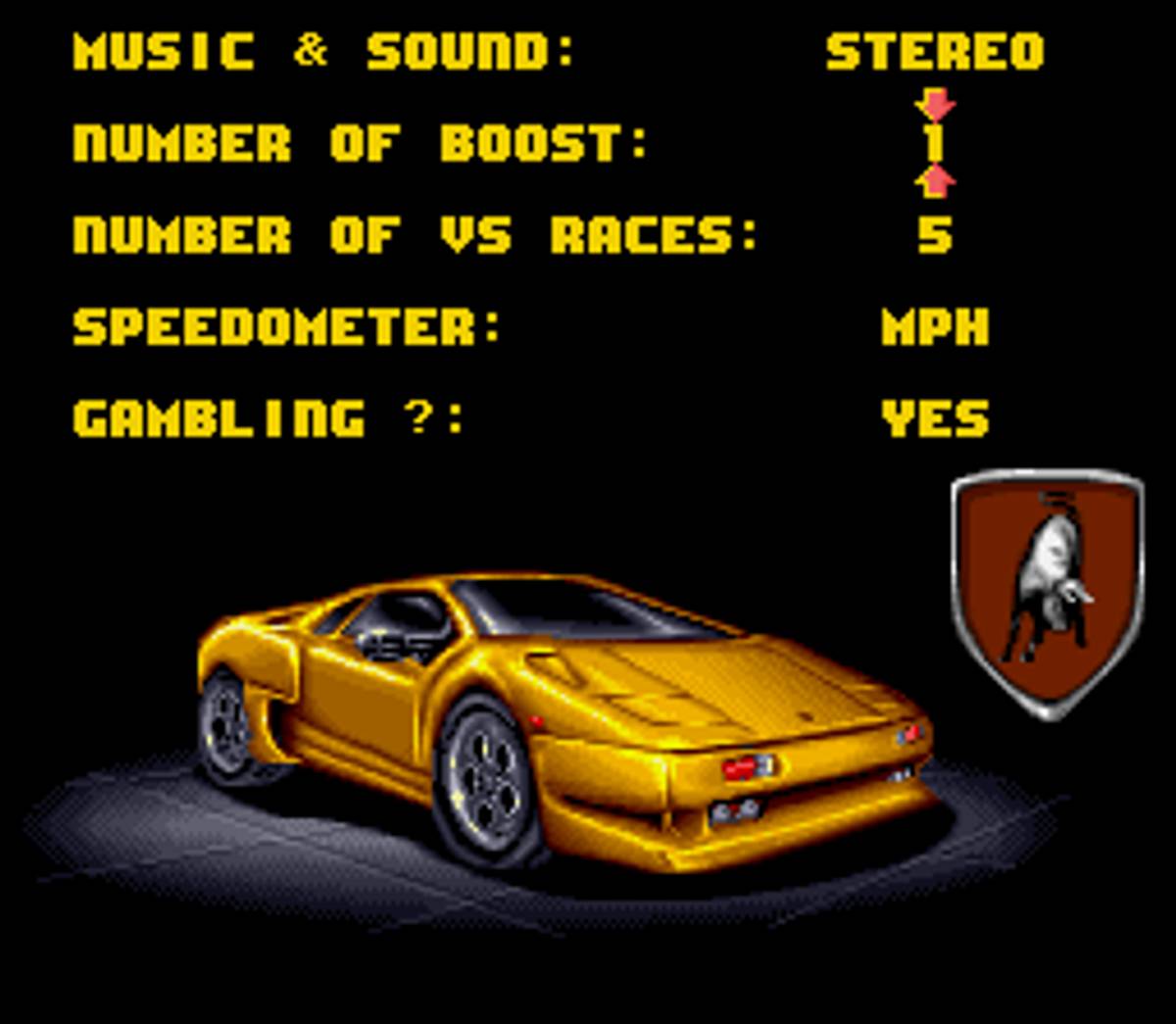 Lamborghini: American Challenge ROM - SNES screenshot 2