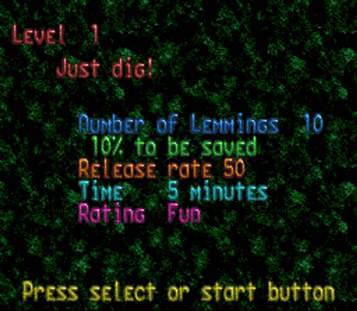 Lemmings ROM - SNES screenshot 2