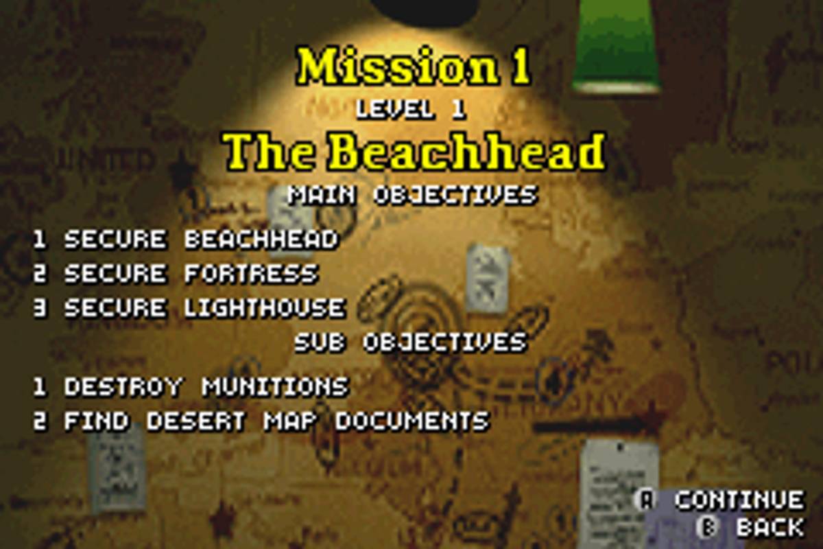 Medal of Honor: Infiltrator ROM - GBA screenshot 3