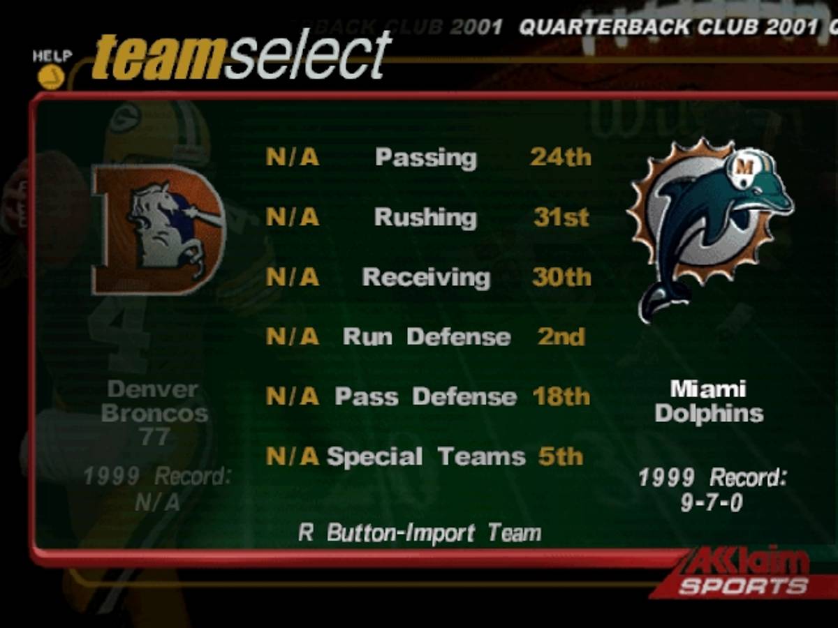 NFL QB Club 2001 ROM - N64 screenshot 3