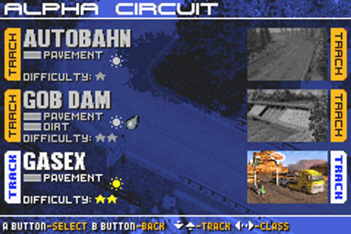 Racing Gears Advance ROM - GBA screenshot 3
