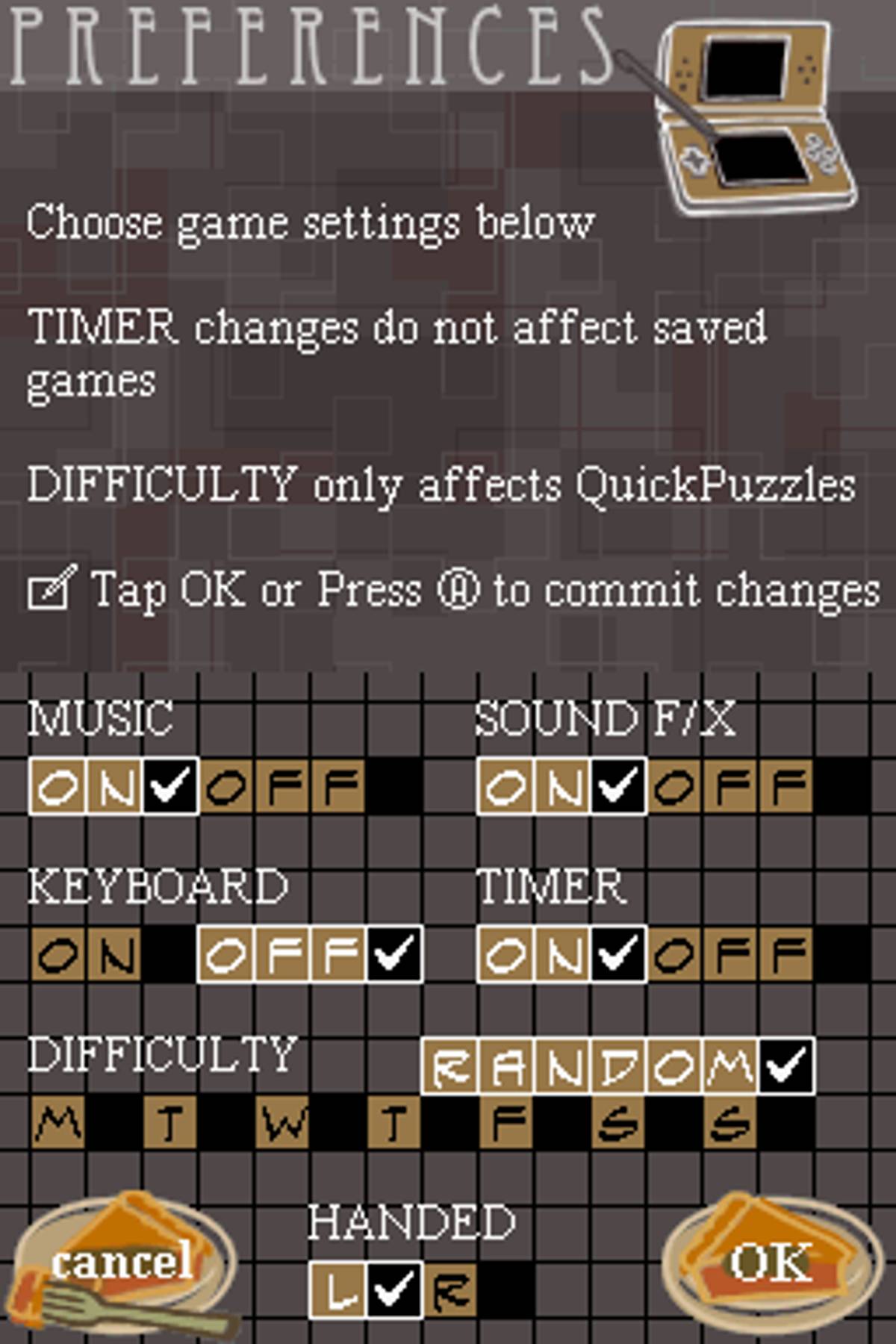 The New York Times Crosswords ROM - NDS screenshot 3