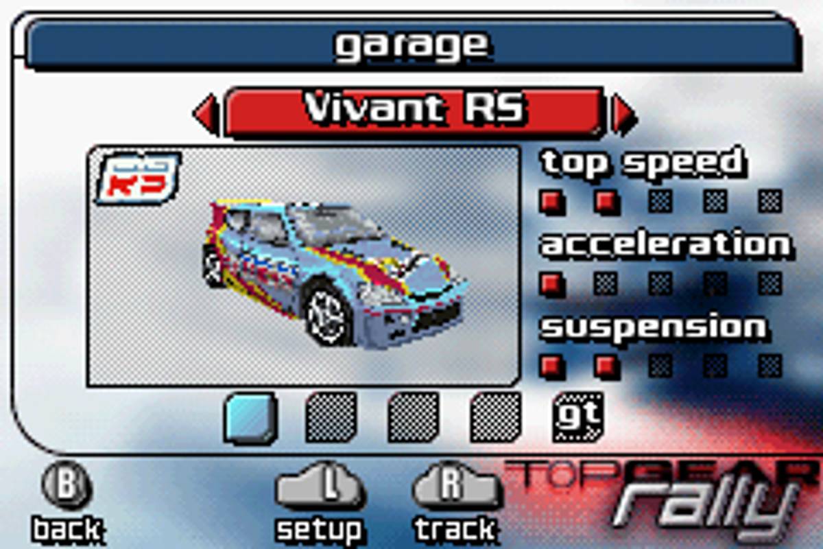 Top Gear: Rally ROM - GBA screenshot 3