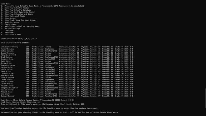 College Wrestling Manager 2026 screenshot 2
