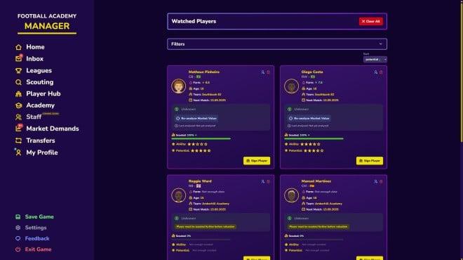 Football Academy Manager screenshot 1