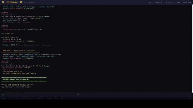 Silverbrook: a Text-Based RPG screenshot 1