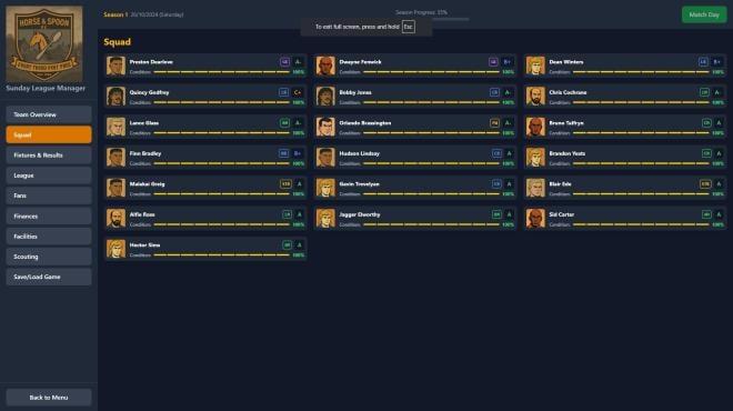 Sunday League Manager: Horse and Spoon screenshot 2
